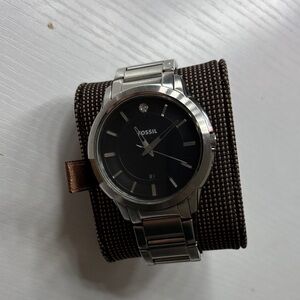 Fossil Silver and Black Men's Watch